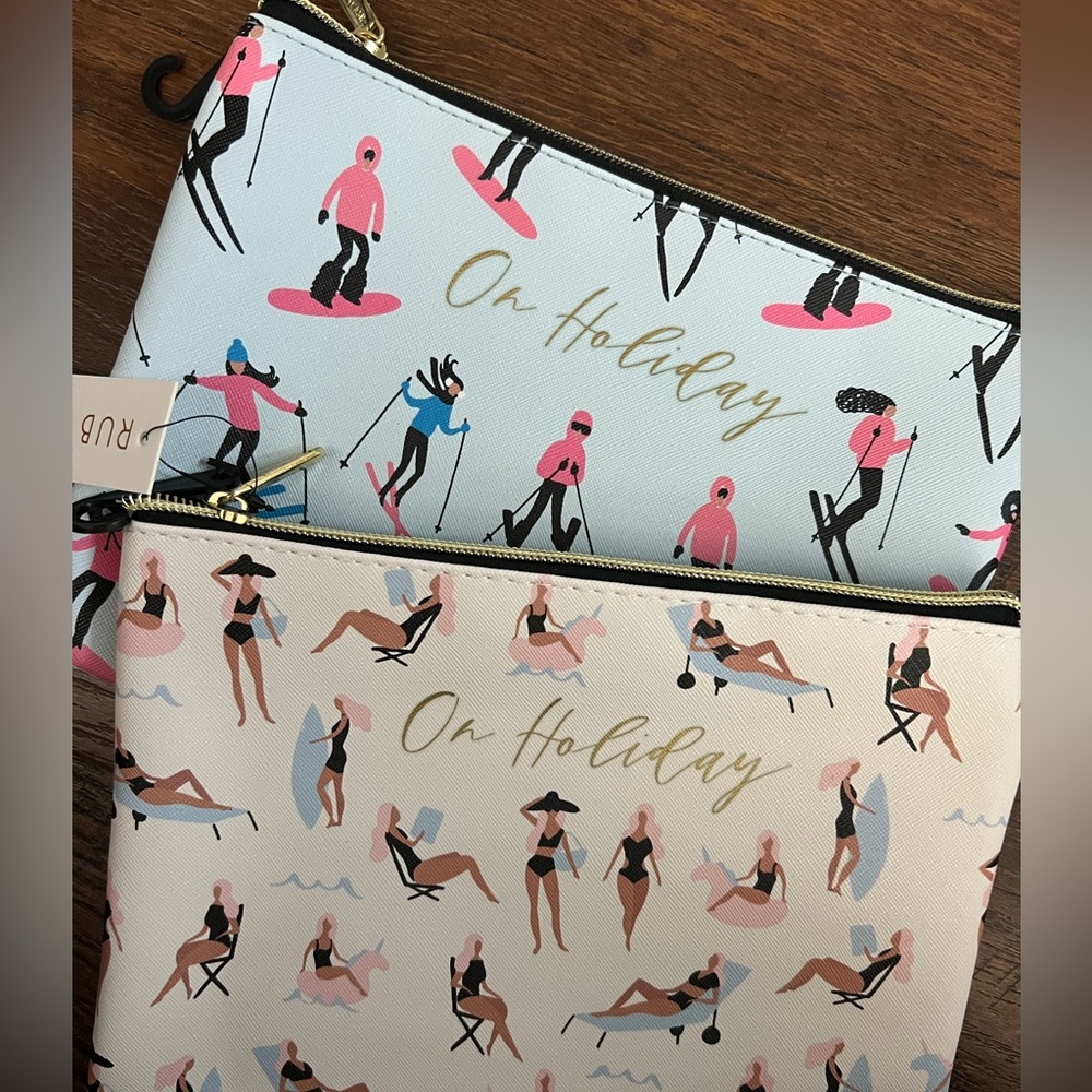 Set of 2 On Holiday Makeup Bags